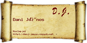 Dani János névjegykártya