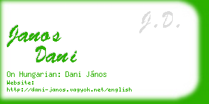janos dani business card